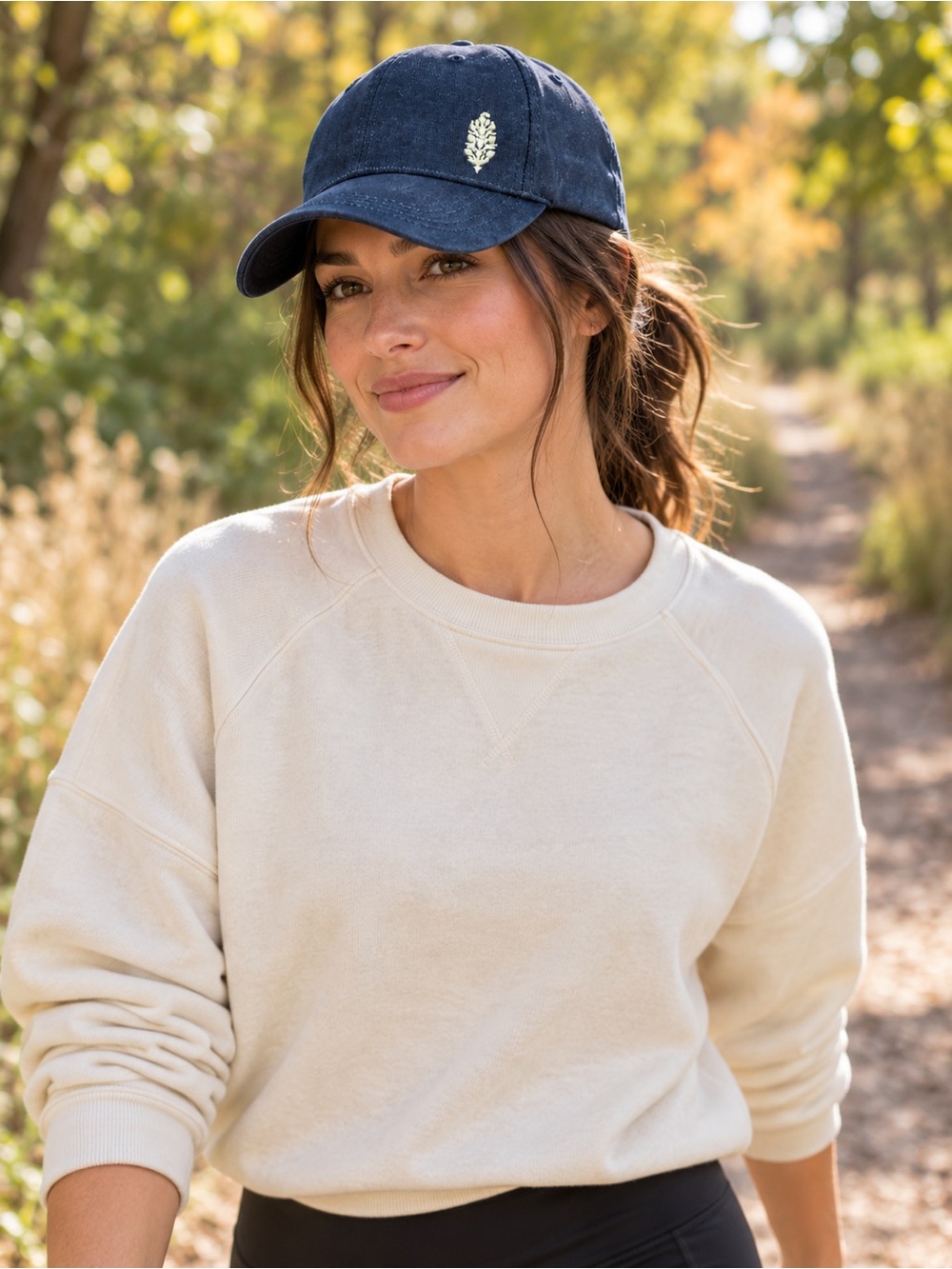 NWT Free People FP Movement Navy Embroidered Logo Baseball Cap